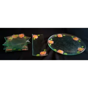 Serving Platters and Plate Set - Flowers