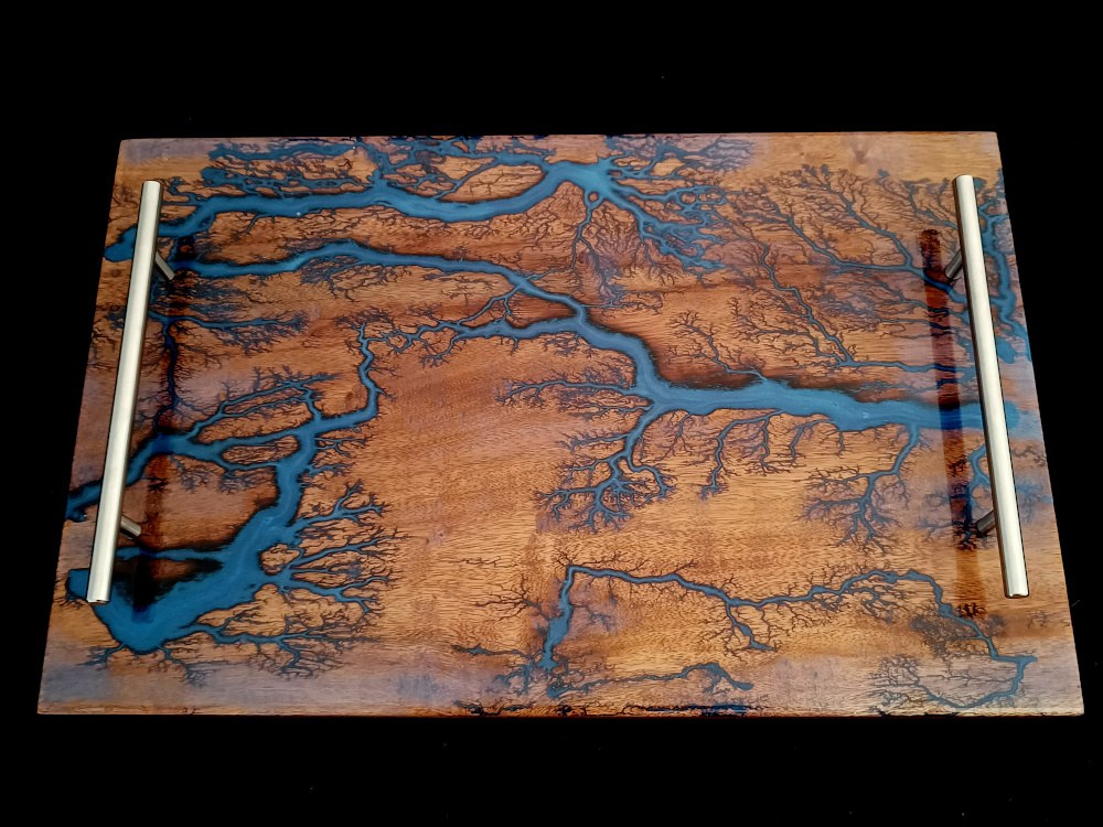 wood and epoxy serving tray, wood art