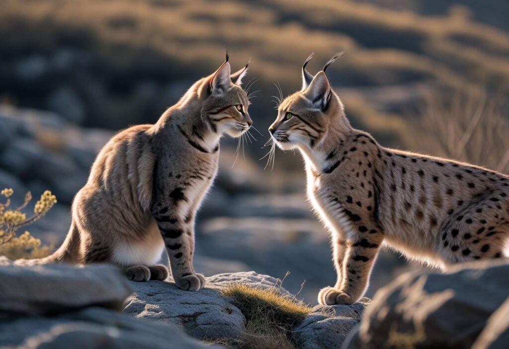 domestic cat and lynx